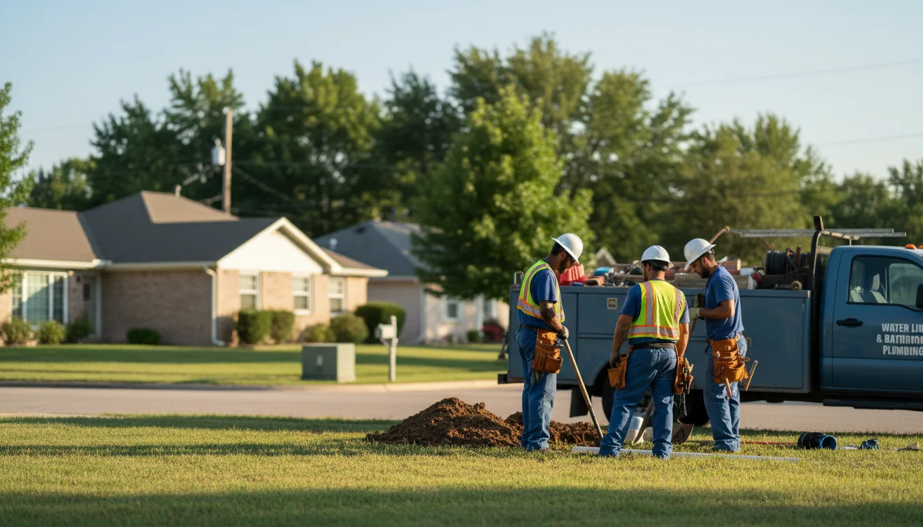 Residential water line and bathroom plumbing service in Temple, PA